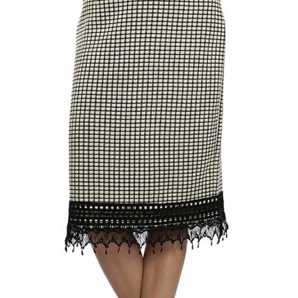 Checkered Pencil Skirt